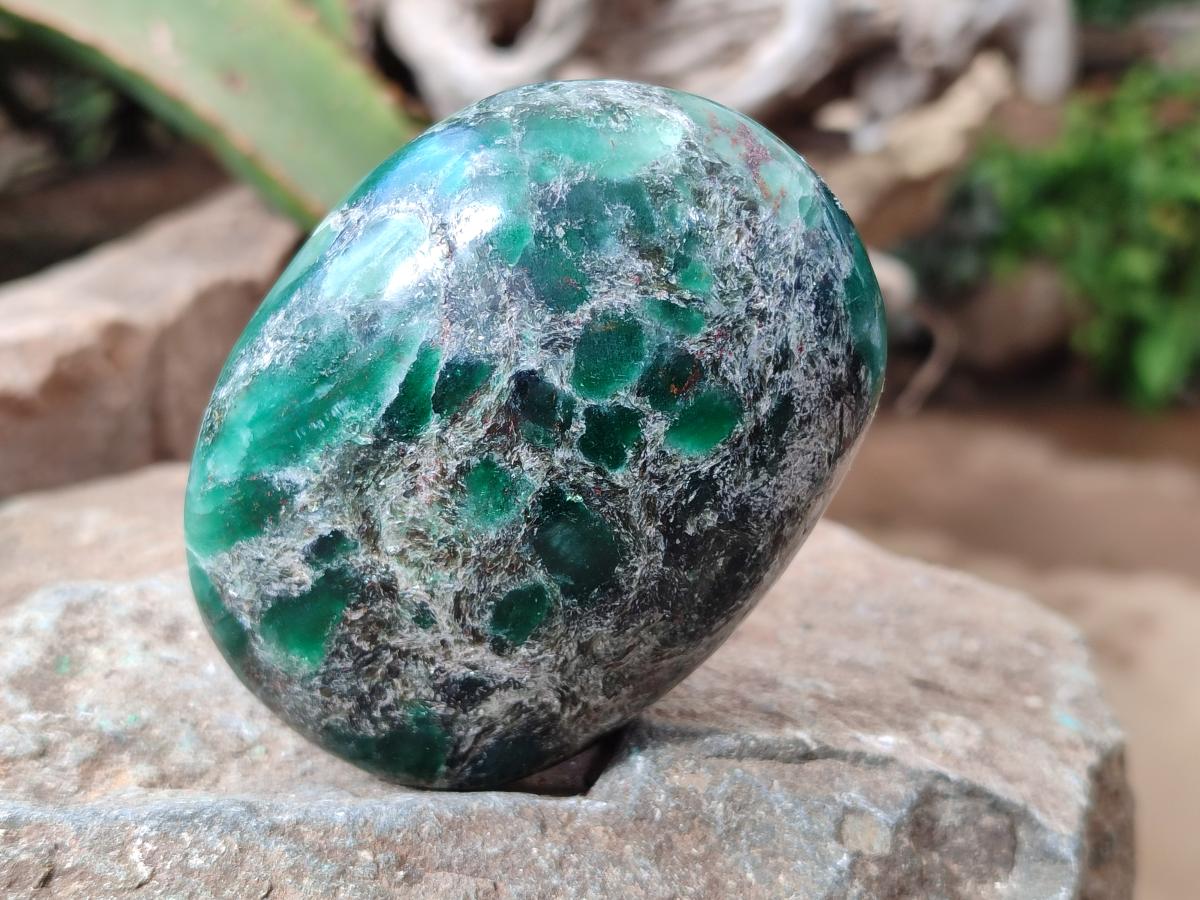 Polished Emerald Mica 'Mutokolite' Free Forms x 6 From Mutoko, Zimbabwe