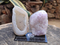 Polished Agate with Amethyst Crystal Geodes x 12 From Maintirano, Madagascar