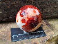 Polished Carnelian Agate Gemstone Spheres x 3 From Madagascar
