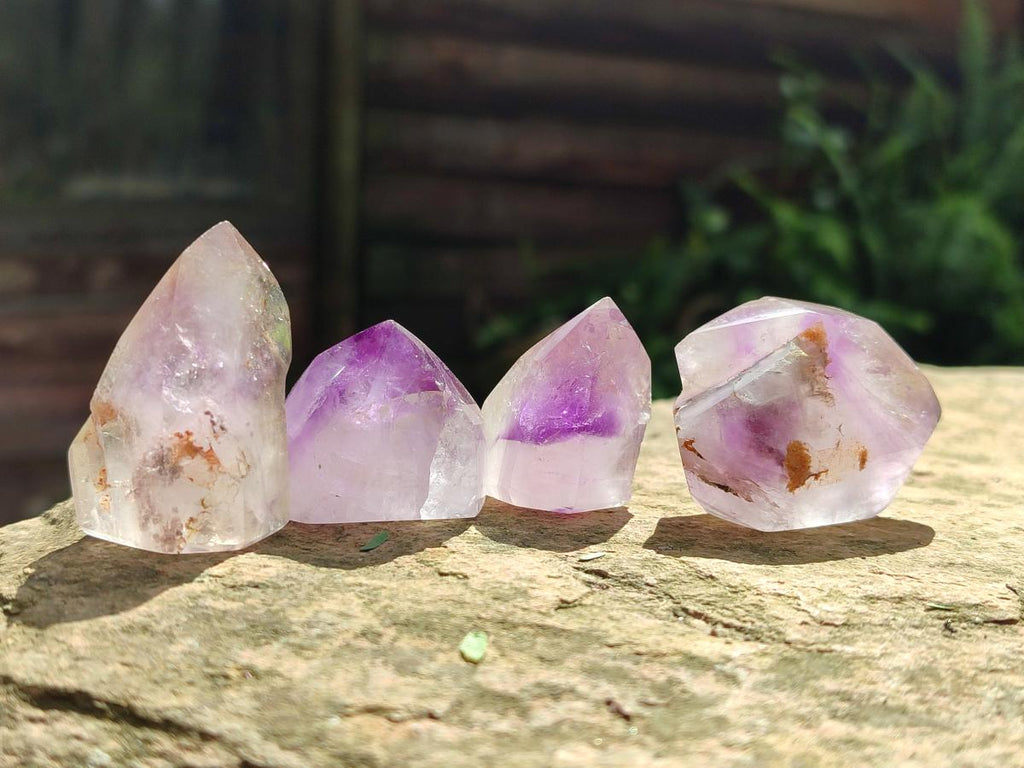 Polished Smokey Amethyst Window Crystals x 35 From Akansobe, Madagascar