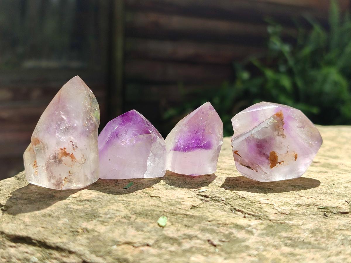 Polished Smokey Amethyst Window Crystals x 35 From Akansobe, Madagascar