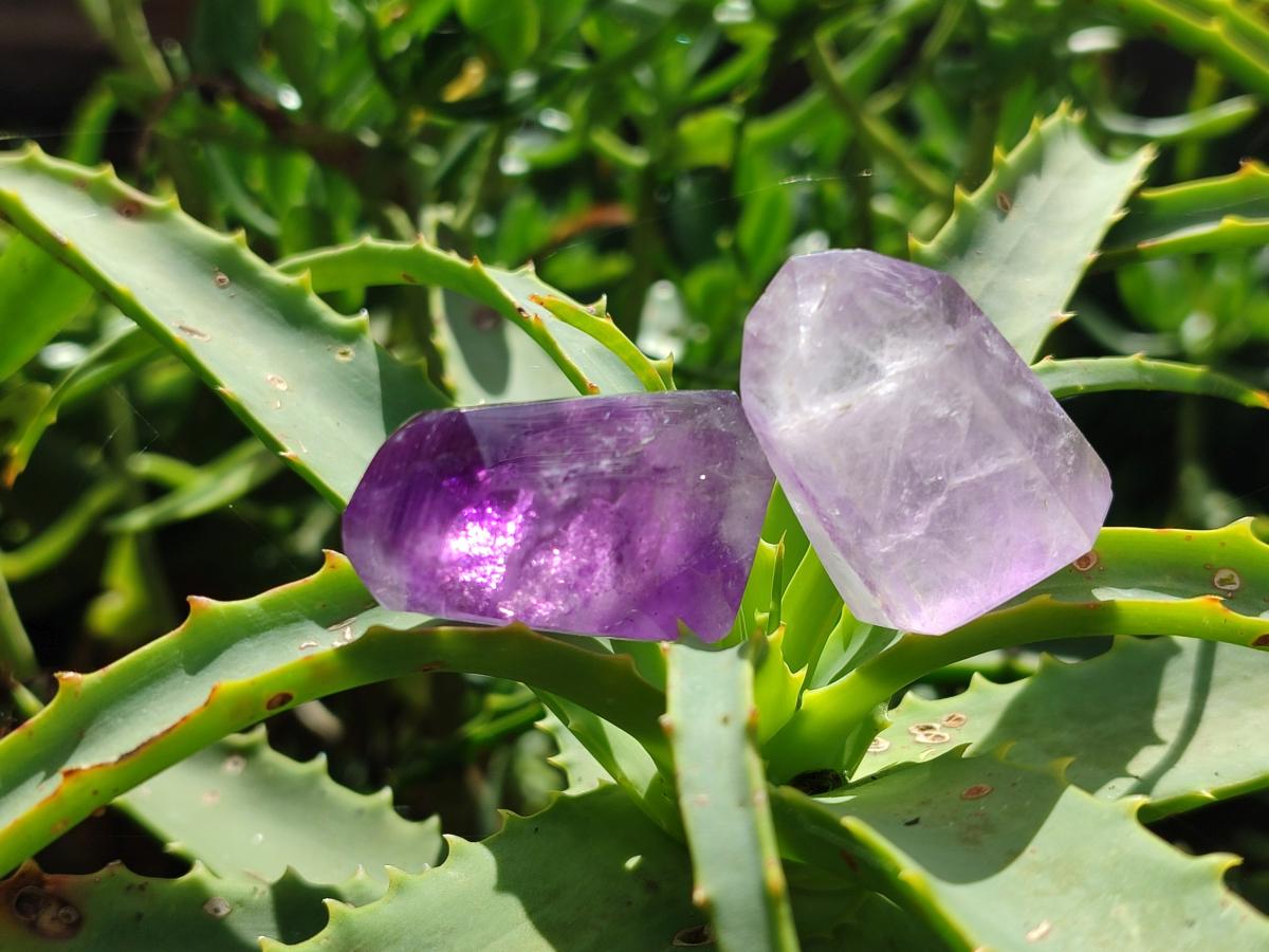 Polished Smokey Amethyst Window Crystals x 35 From Akansobe, Madagascar