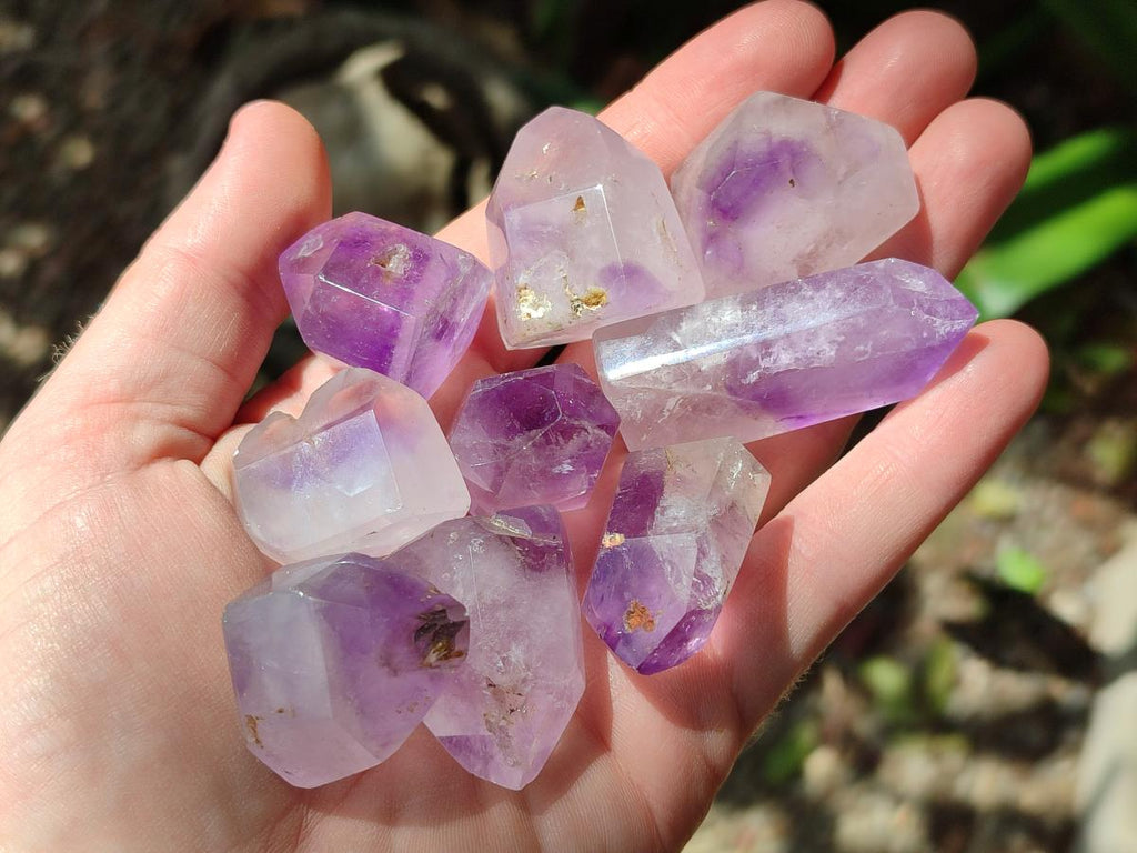 Polished Smokey Amethyst Window Crystals x 35 From Akansobe, Madagascar