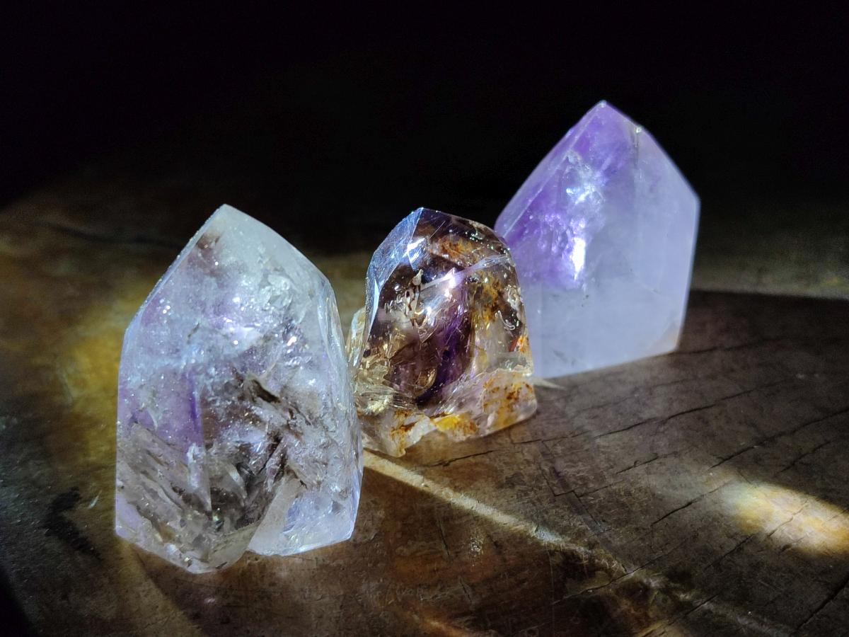 Polished Smokey Amethyst Window Crystals x 35 From Akansobe, Madagascar
