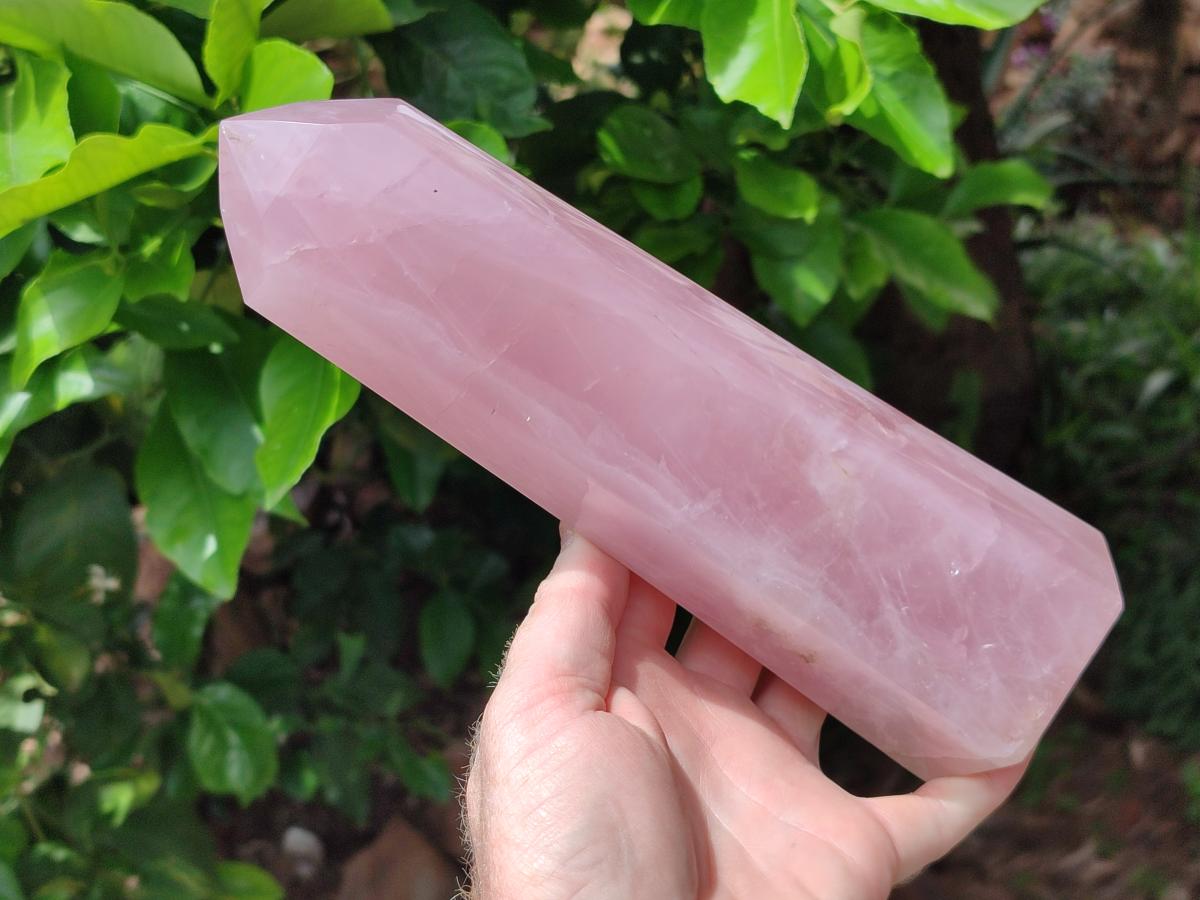 Polished Rose Quartz Display Crystal x 1 From Madagascar