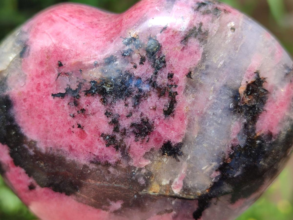 Polished Mix Rhodonite Eggs and Hearts x 4 From Ambindavato, Madagascar