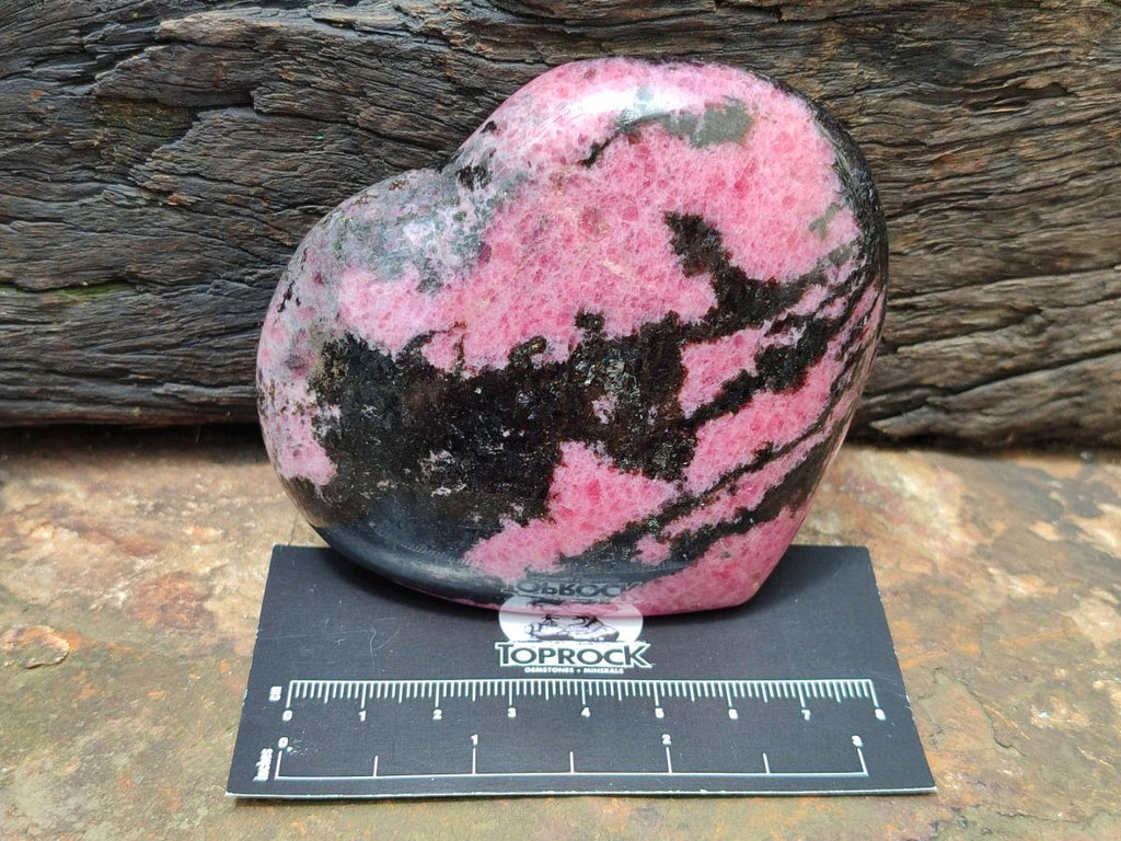 Polished Mix Rhodonite Eggs and Hearts x 4 From Ambindavato, Madagascar