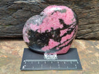 Polished Mix Rhodonite Eggs and Hearts x 4 From Ambindavato, Madagascar