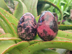 Polished Mix Rhodonite Eggs and Hearts x 4 From Ambindavato, Madagascar