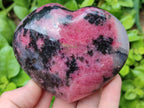 Polished Mix Rhodonite Eggs and Hearts x 4 From Ambindavato, Madagascar