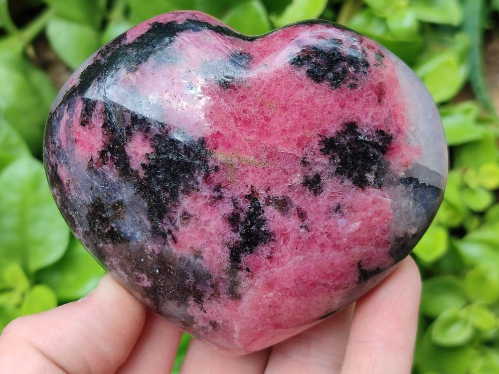 Polished Mix Rhodonite Eggs and Hearts x 4 From Ambindavato, Madagascar