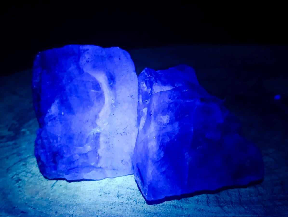 Natural Watermelon Fluorite Cobbed Specimens x 6 From Uis, Namibia