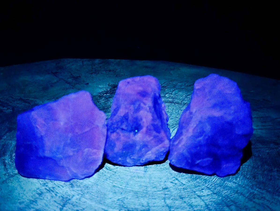 Natural Watermelon Fluorite Cobbed Specimens x 6 From Uis, Namibia