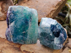Natural Watermelon Fluorite Cobbed Specimens x 6 From Uis, Namibia