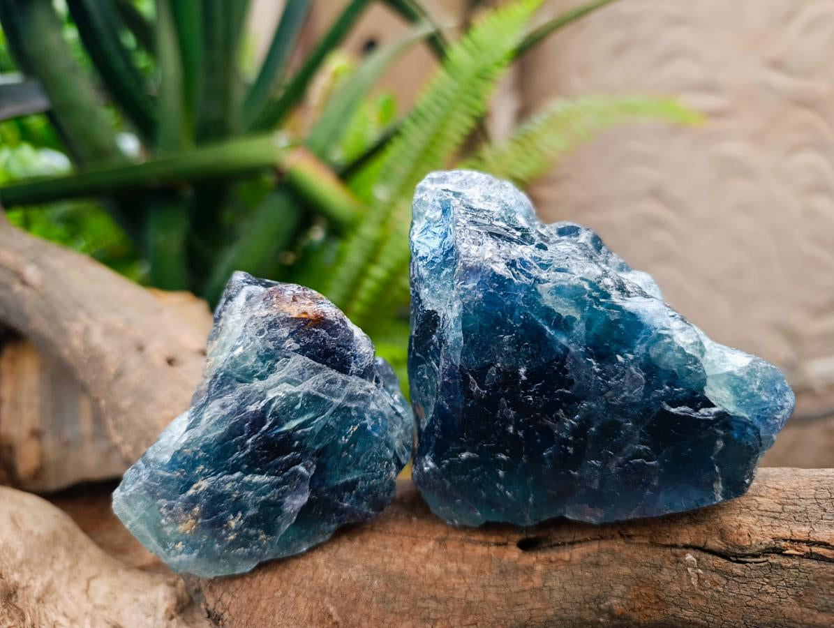 Natural Watermelon Fluorite Cobbed Specimens x 6 From Uis, Namibia