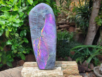 Polished Rare Purple Sunset Flash Labradorite Standing Free Form x 1 From Tulear, Madagascar