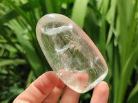 Polished Pearl Girasol Quartz Standing Free Forms x 12 From Ambatondrazaka, Madagascar