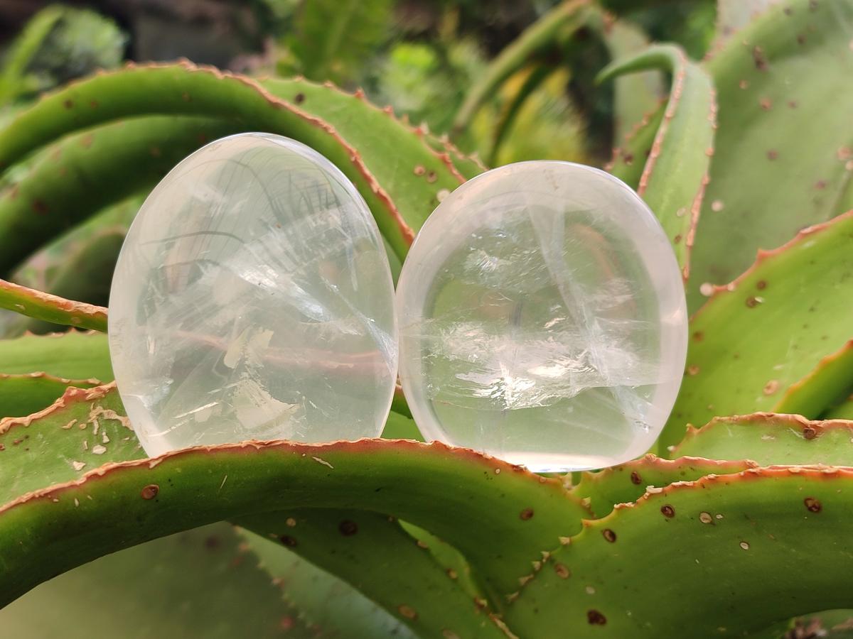 Polished Pearl Girasol Quartz Standing Free Forms x 12 From Ambatondrazaka, Madagascar