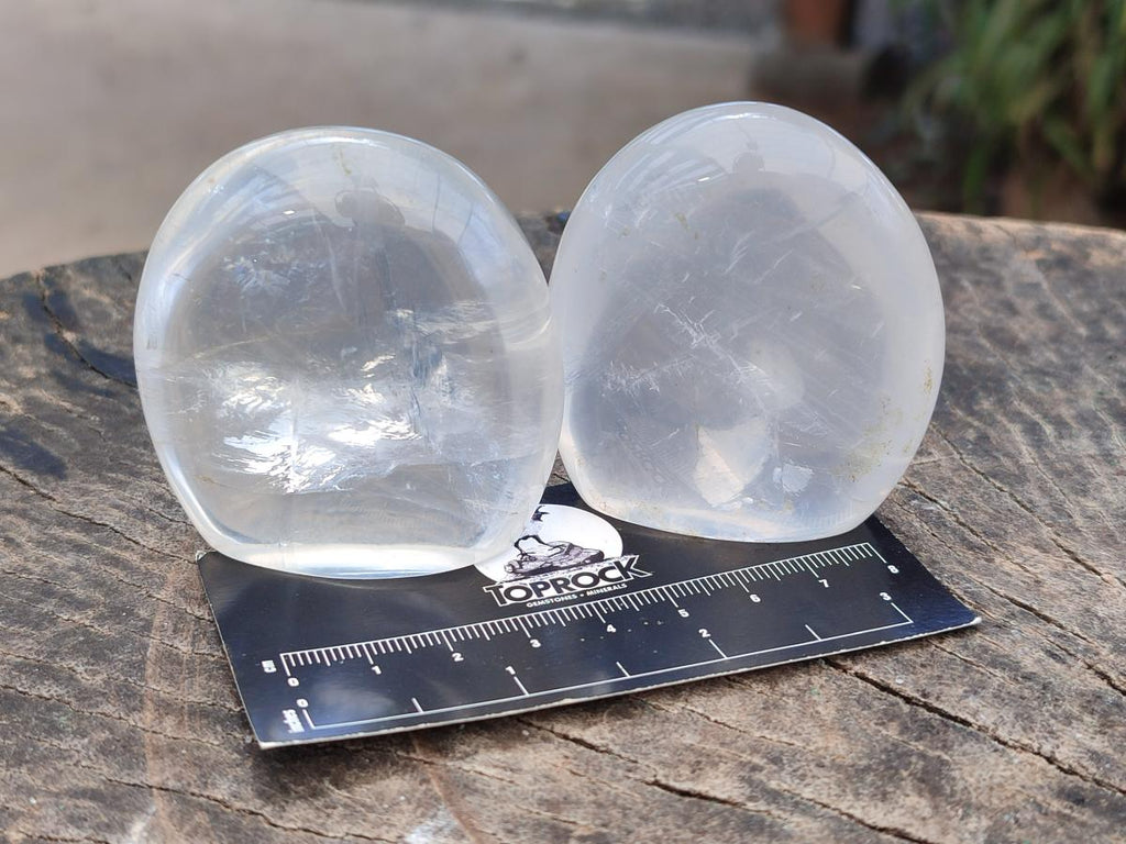 Polished Pearl Girasol Quartz Standing Free Forms x 12 From Ambatondrazaka, Madagascar