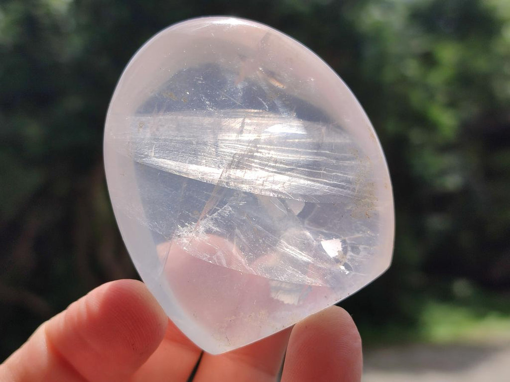 Polished Pearl Girasol Quartz Standing Free Forms x 12 From Ambatondrazaka, Madagascar