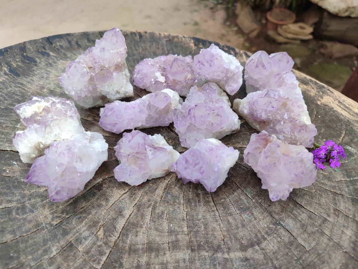 Natural Sunburst Amethyst Spirit Clusters x 12 From Boekenhouthoek, South Africa