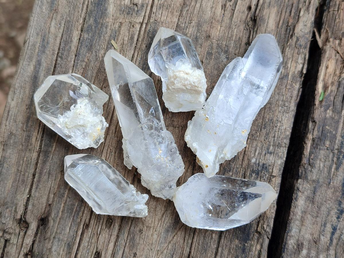Natural Frosty Single Clear Quartz Crystals x 70 From Madagascar