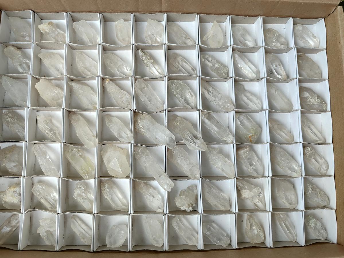 Natural Frosty Single Clear Quartz Crystals x 70 From Madagascar