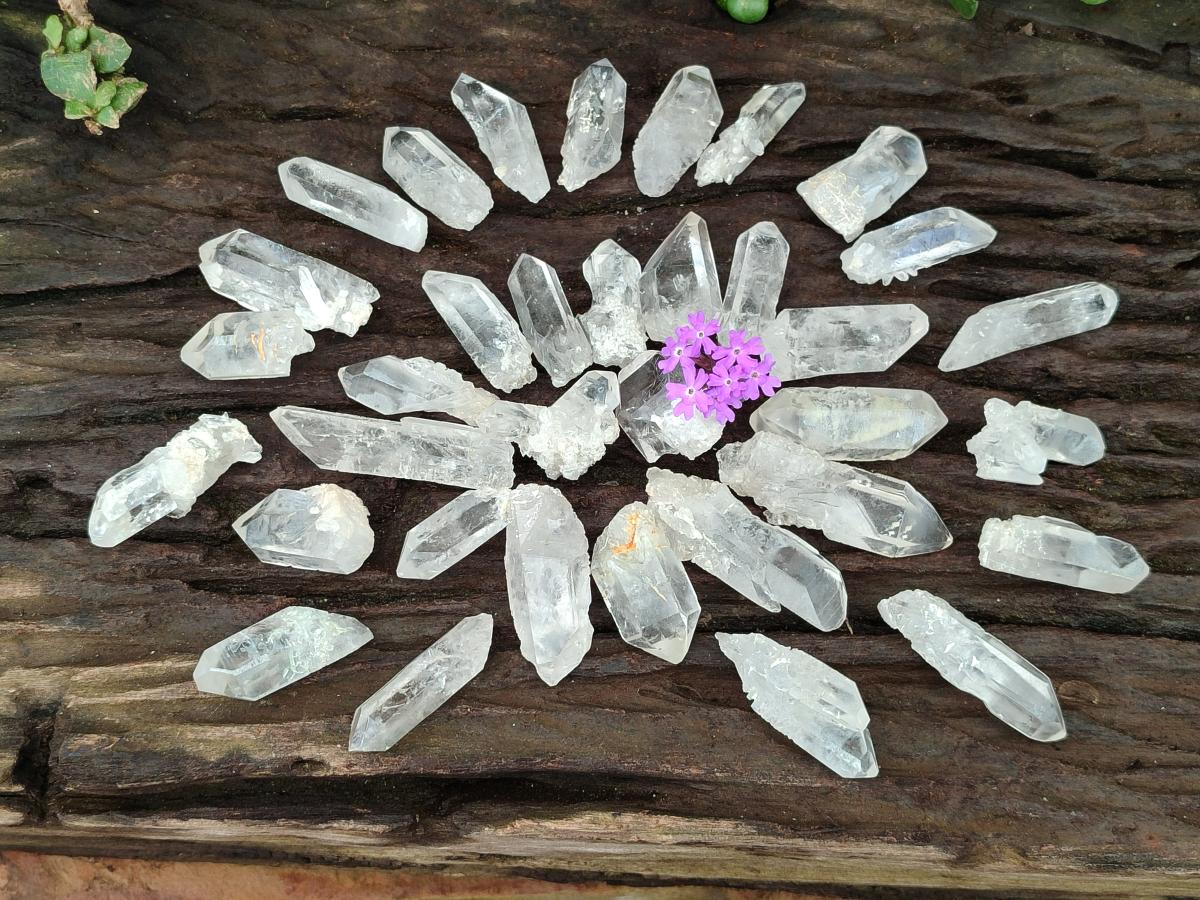 Natural Frosty Single Clear Quartz Crystals x 70 From Madagascar