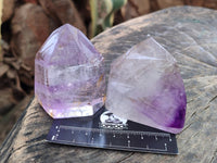 Polished Window Amethyst Crystals x 6 From Akansobe, Madagascar