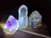 Polished Window Amethyst Crystals x 6 From Akansobe, Madagascar