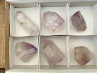 Polished Window Amethyst Crystals x 6 From Akansobe, Madagascar