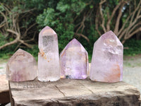 Polished Window Amethyst Crystals x 6 From Akansobe, Madagascar