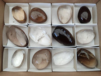 Polished Small Smokey Rock Crystals x 12 From Madagascar