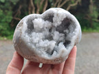 Polished Blue Celestite Geode Hearts x 3 From Sakoany, Madagascar