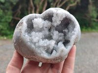 Polished Blue Celestite Geode Hearts x 3 From Sakoany, Madagascar