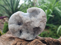 Polished Blue Celestite Geode Hearts x 3 From Sakoany, Madagascar