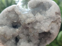Polished Blue Celestite Geode Hearts x 3 From Sakoany, Madagascar