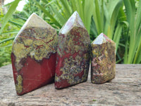 Polished Bastite Dragonsblood Stone Display Crystal x 3 From Tshipise, South Africa