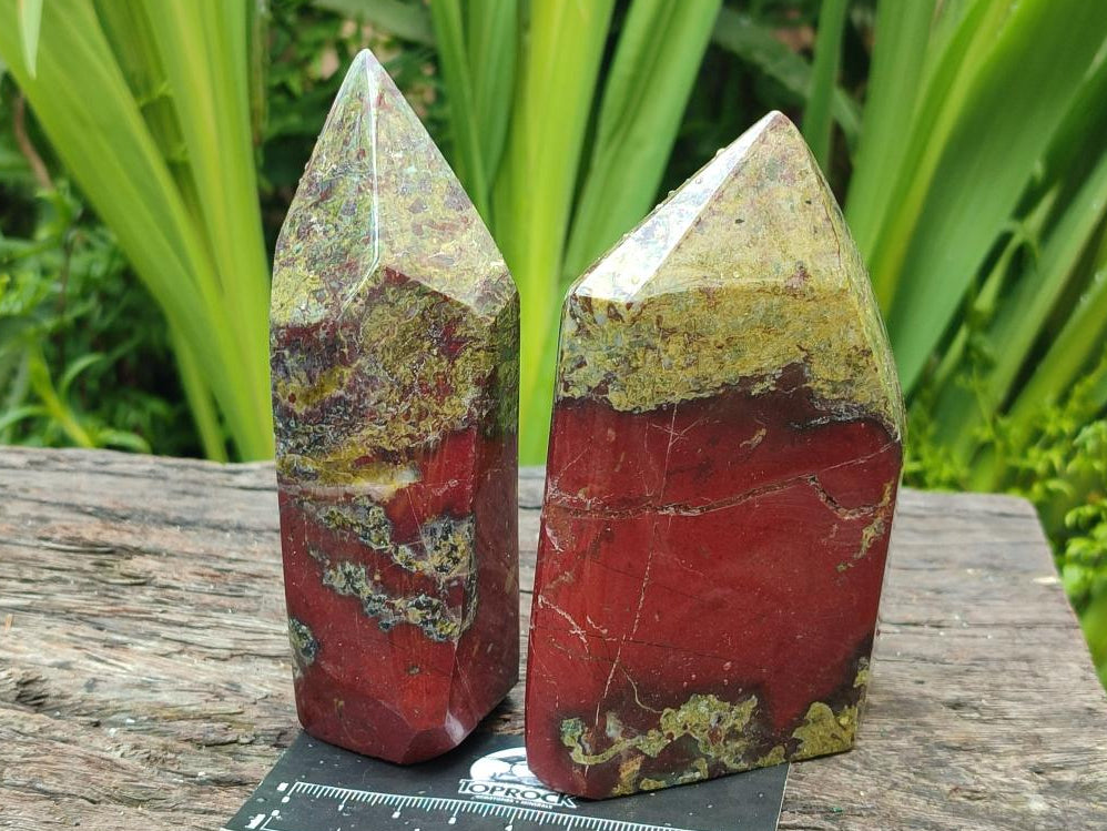 Polished Bastite Dragonsblood Stone Display Crystal x 3 From Tshipise, South Africa