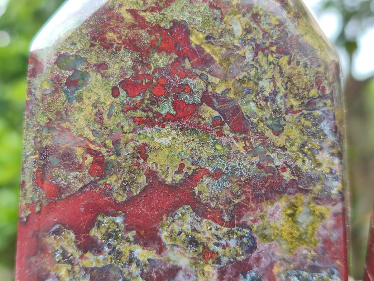 Polished Bastite Dragonsblood Stone Display Crystal x 3 From Tshipise, South Africa