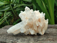 Natural Clear Cascading Quartz Crystal Clusters x 5 From Madagascar