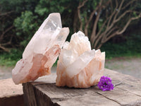 Natural Clear Cascading Quartz Crystal Clusters x 5 From Madagascar