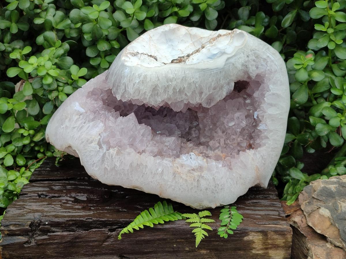Polished XL Agate Geode with Amethyst Centre x 1 From Maintirano, Madagascar