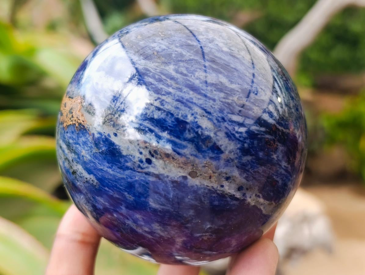 Polished Sodalite Spheres x 2 From Kunene River, Namibia