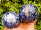 Polished Sodalite Spheres x 2 From Kunene River, Namibia