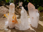Natural Clear Quartz Crystal Clusters x 12 From Madagascar