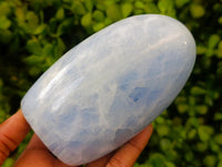 Polished Blue Calcite Standing Free Forms x 2 From Madagascar