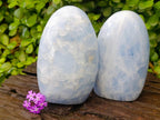 Polished Blue Calcite Standing Free Forms x 2 From Madagascar - Toprock Gemstones and Minerals 