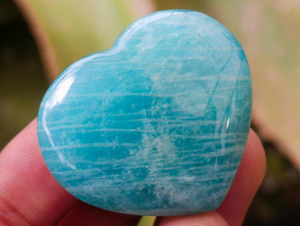 Polished Amazonite Hearts x 35 From Madagascar