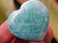 Polished Amazonite Hearts x 35 From Madagascar